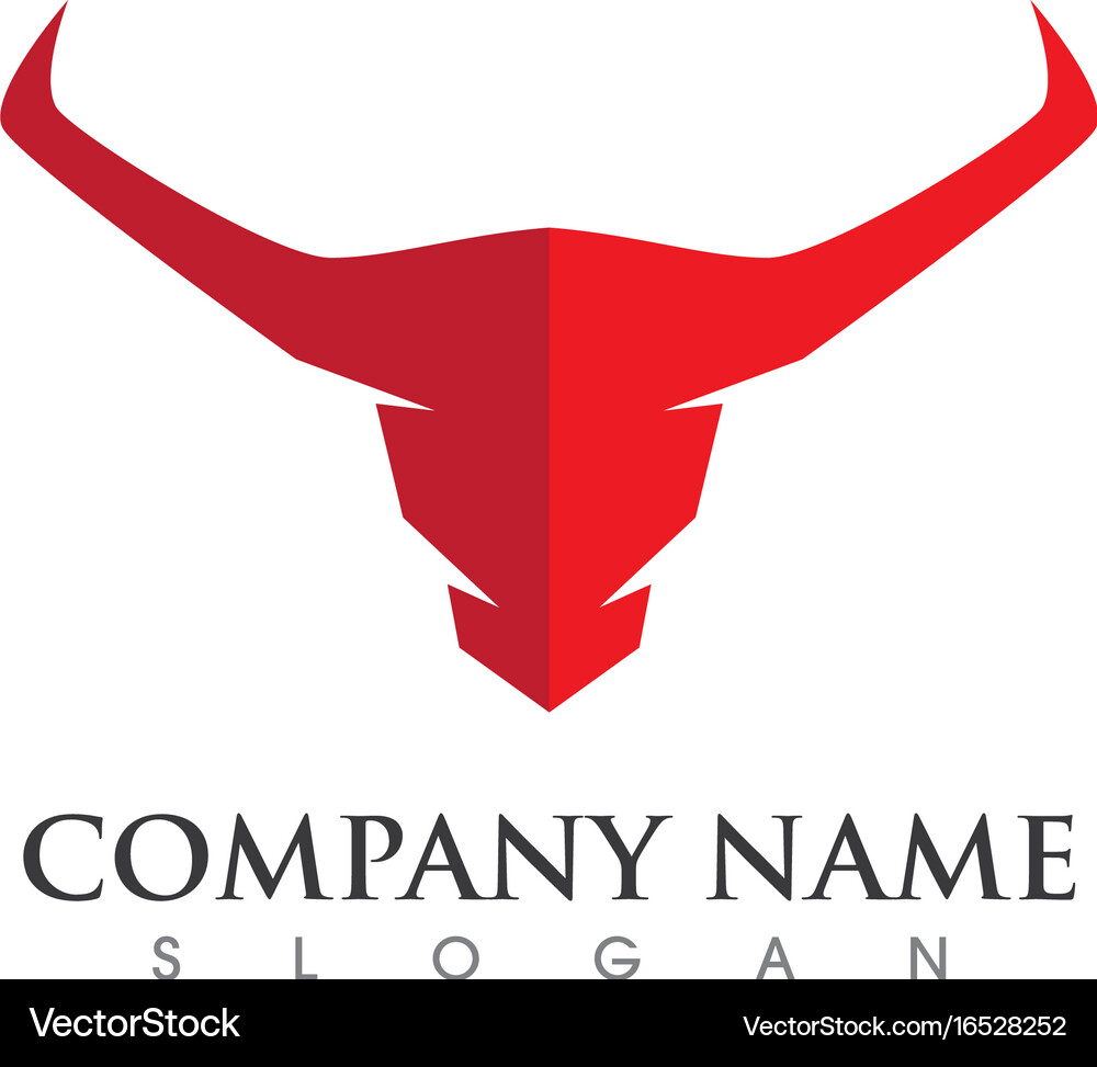 Red Bull Taurus Logo Template Icon Royalty Free Vector Image