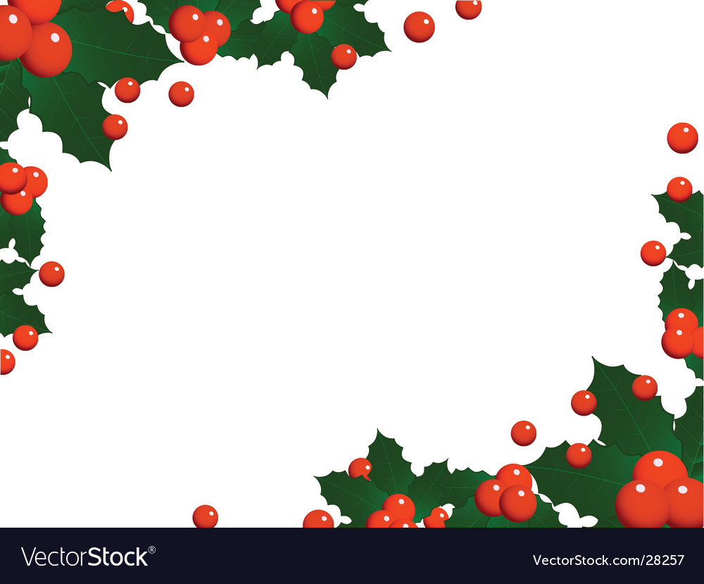 Christmas holly landscape border Royalty Free Vector Image