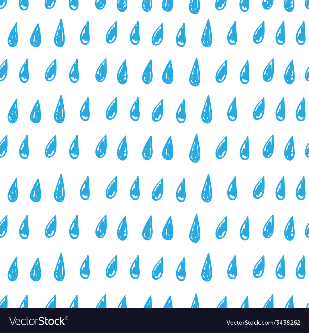 Hand drawn raindrops pattern Royalty Free Vector Image