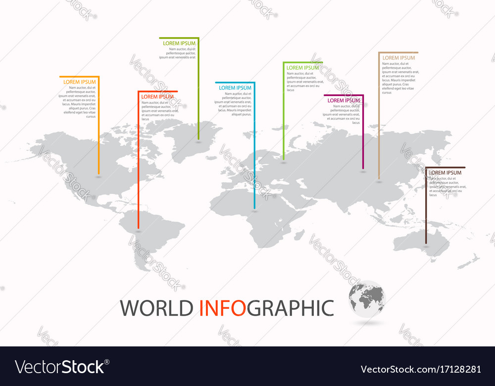 world map infographic template
