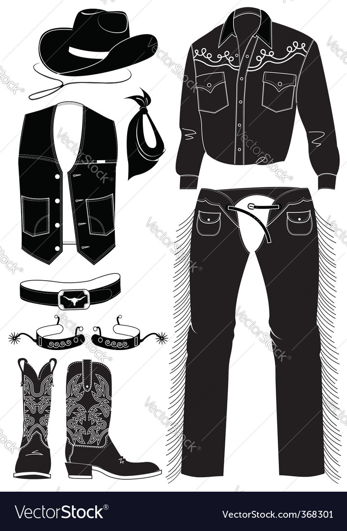 Cowboy clothes and elements Royalty Free Vector Image