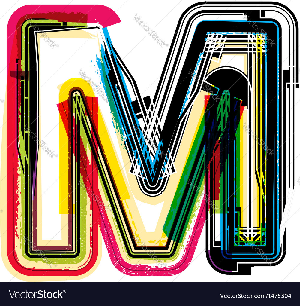 Colorful Grunge font LETTER M Royalty Free Vector Image  VectorStock