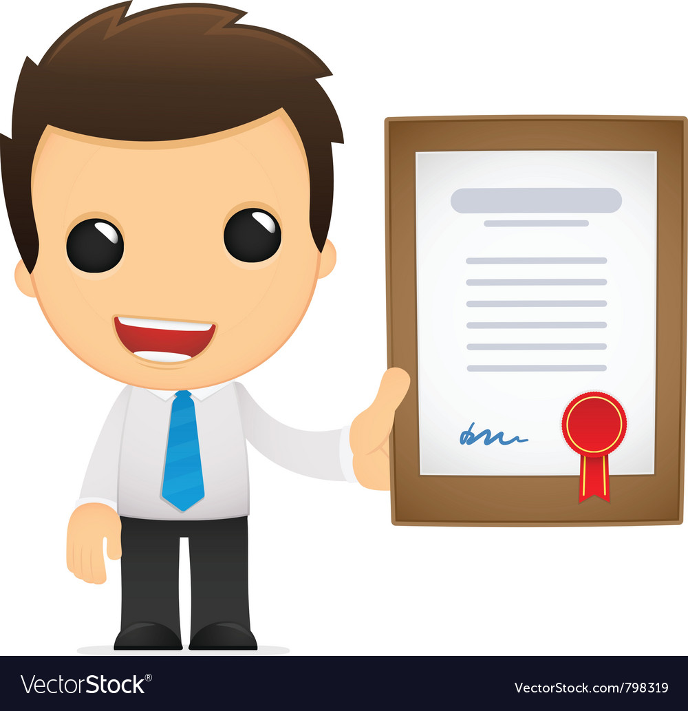 Funny cartoon office worker Royalty Free Vector Image