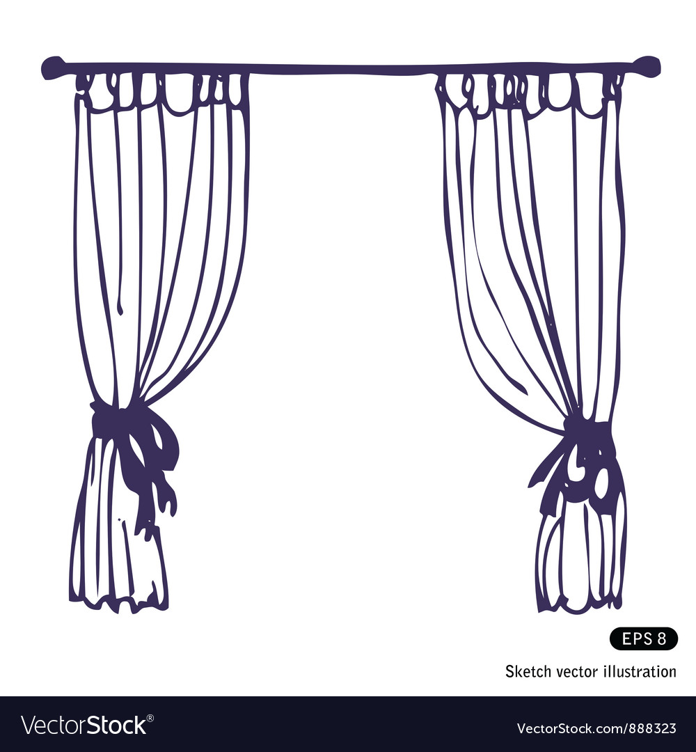 Curtains Royalty Free Vector Image - VectorStock