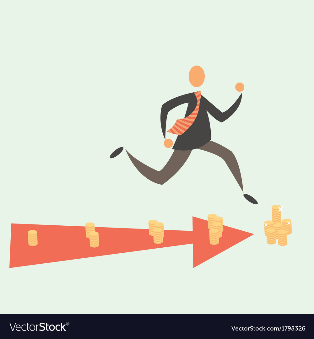 Running for Money Royalty Free Vector Image VectorStock