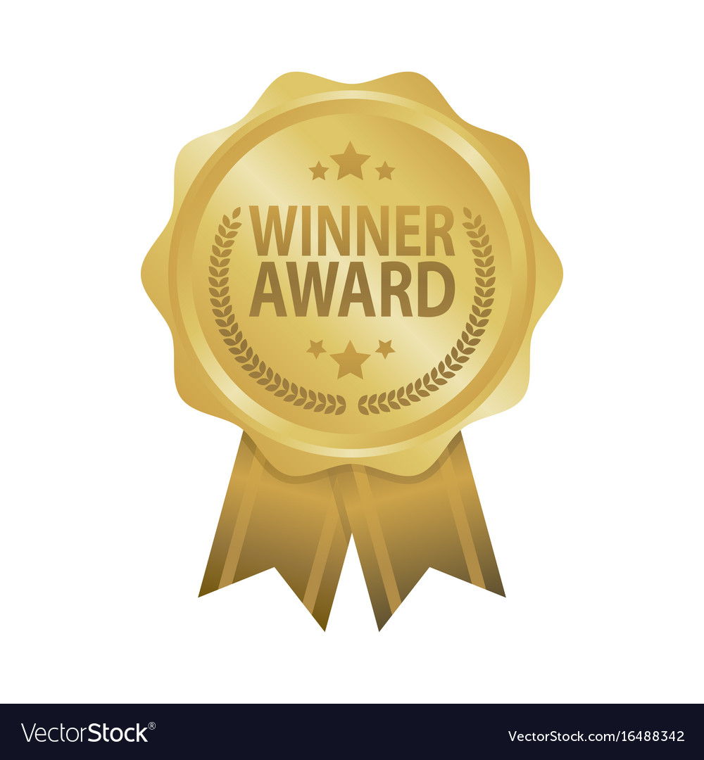 Winner award golden badge ribbon Royalty Free Vector Image Winner award golden badge ribbon Royalty Free Vector Image