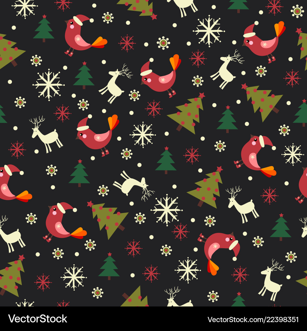 Christmas pattern with trees Royalty Free Vector Image