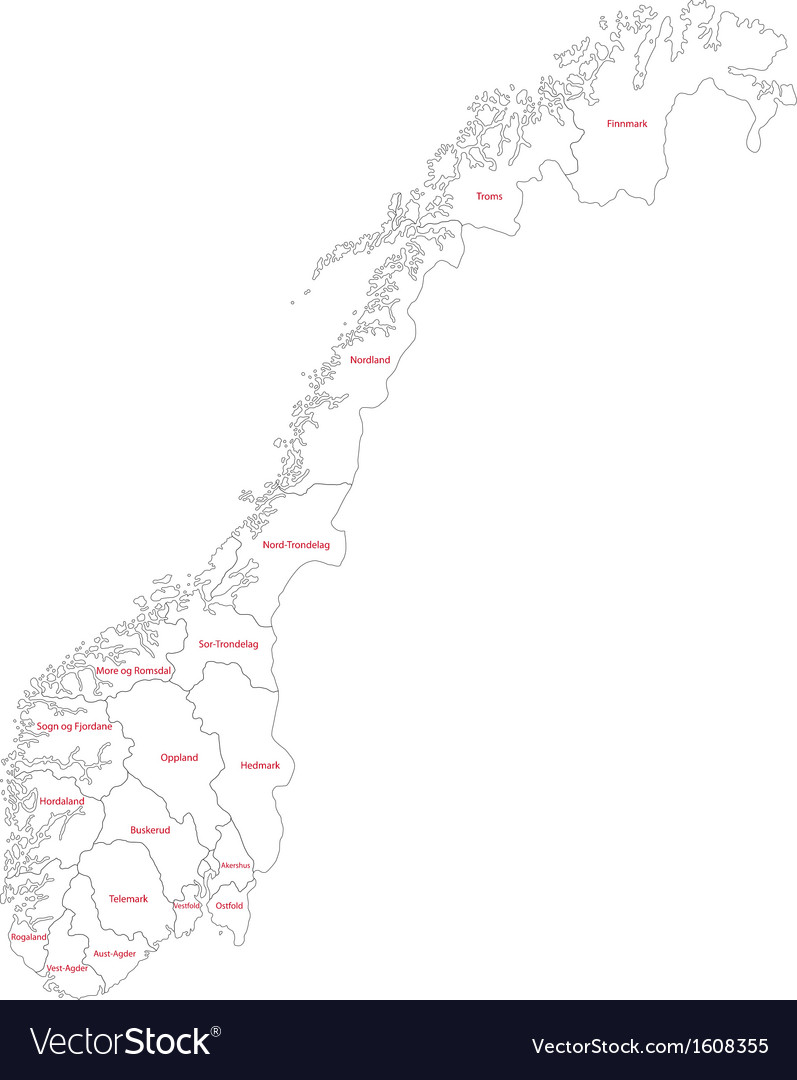 Vector map Norway