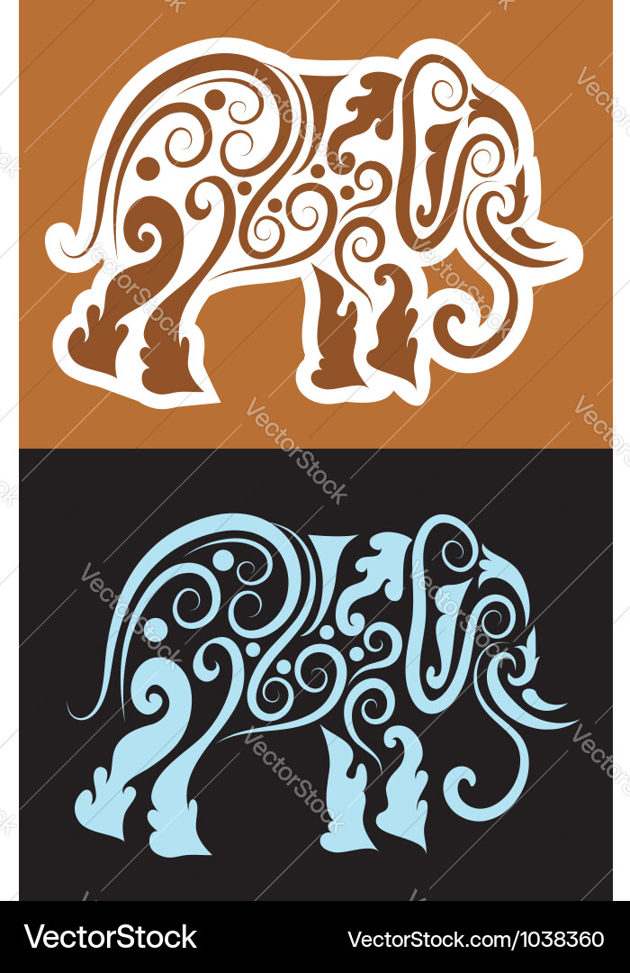 elephant vector sticker Royalty Free Vector sticker Image Elephant cutting