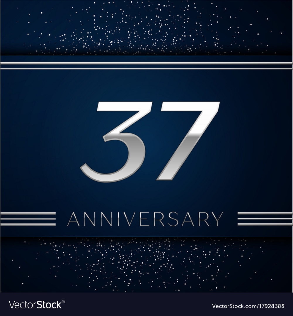 Seven Year Wedding Anniversary Symbol Images And Sign Ideas Thirty Seven Years Anniversary Celebration Vector Image Cottarizona