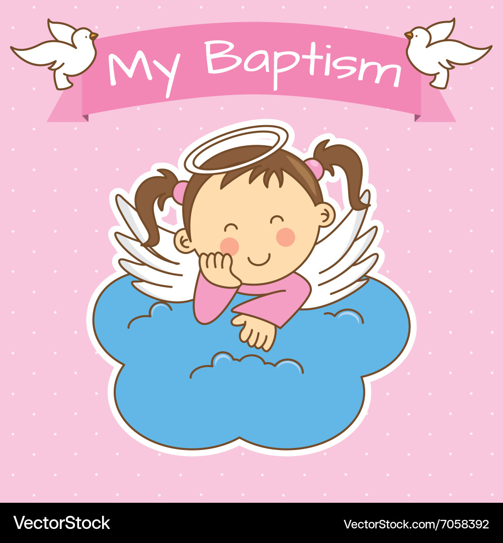 Girl baptism Royalty Free Vector Image VectorStock
