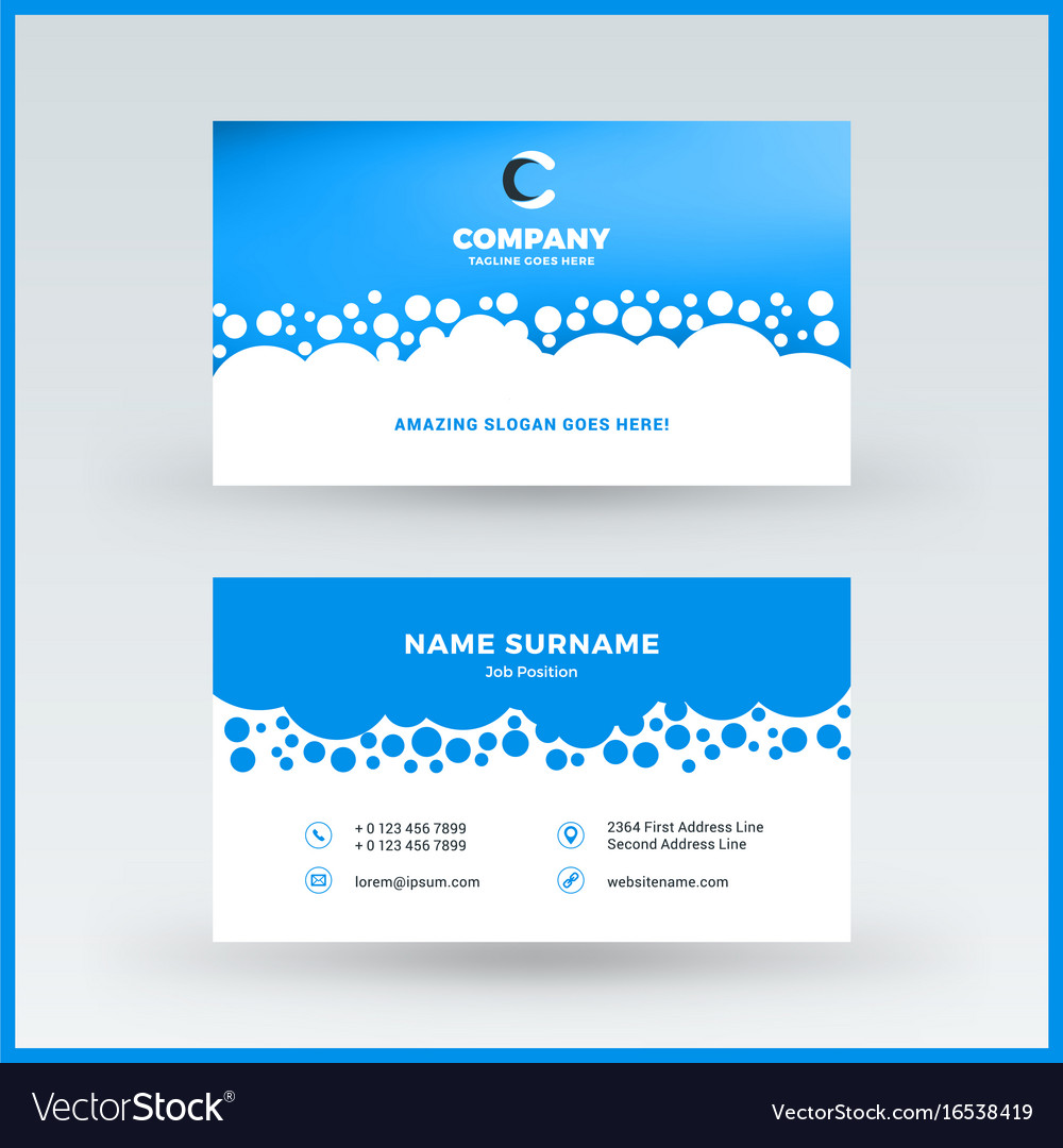 Double Sided Horizontal Business Card Template Vector Image