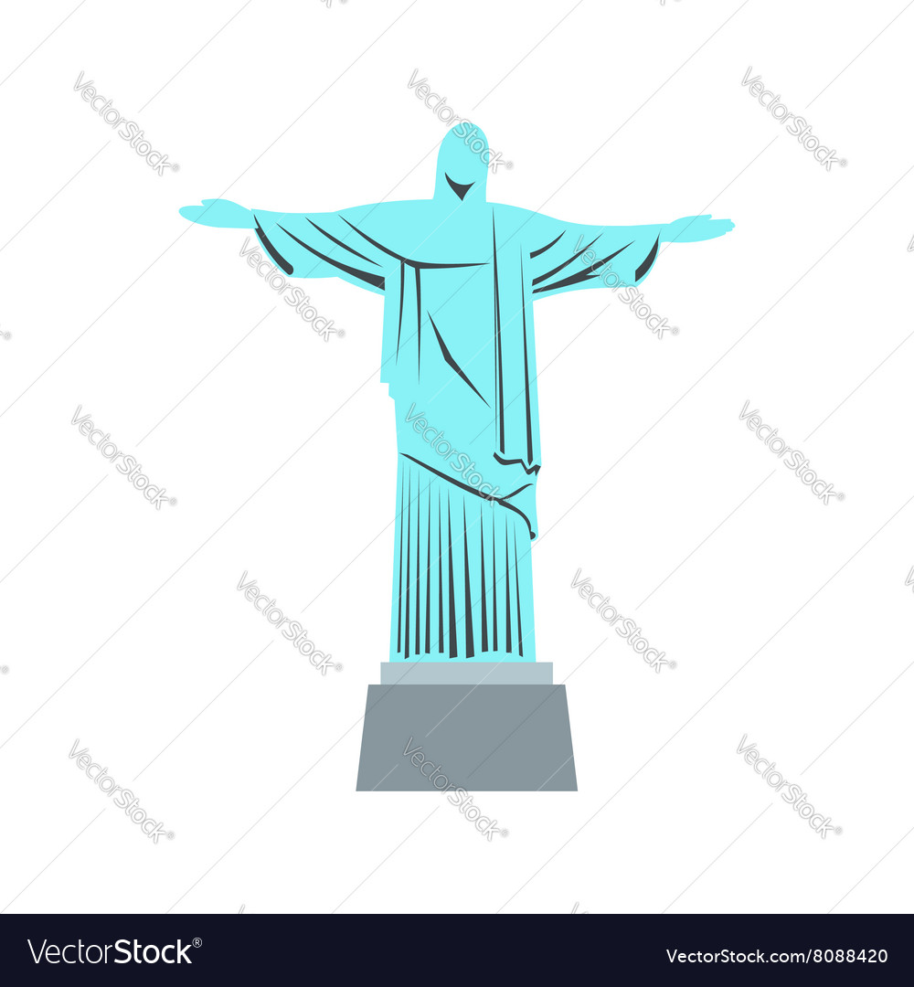 Statue Of Jesus Christ Rio De Janeiro Icon Vector Image Statue Of Jesus Christ Rio De Janeiro Icon Vector Image