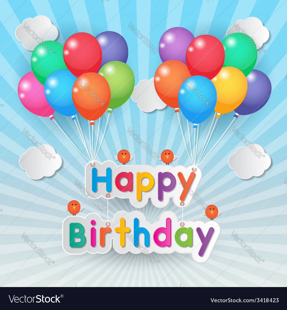 Download Happy birthday balloons Royalty Free Vector Image ...