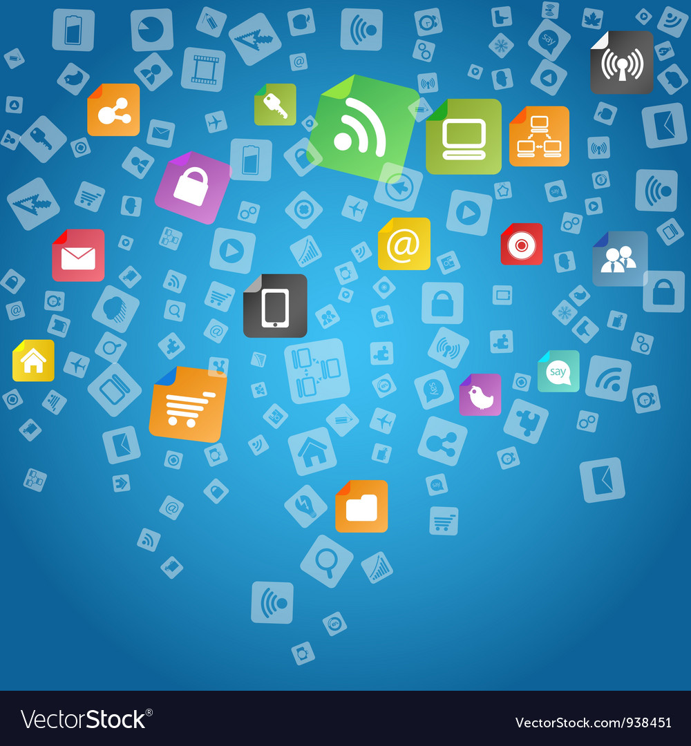 App Icons Background Royalty Free Vector Image