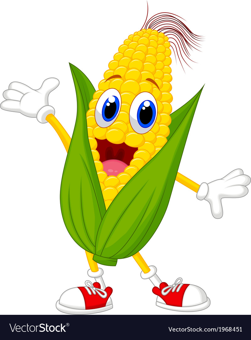 Cute corn cartoon character Royalty Free Vector Image