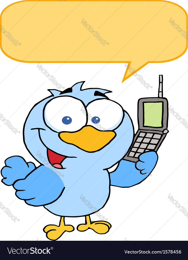 Calling bird cartoon Royalty Free Vector Image