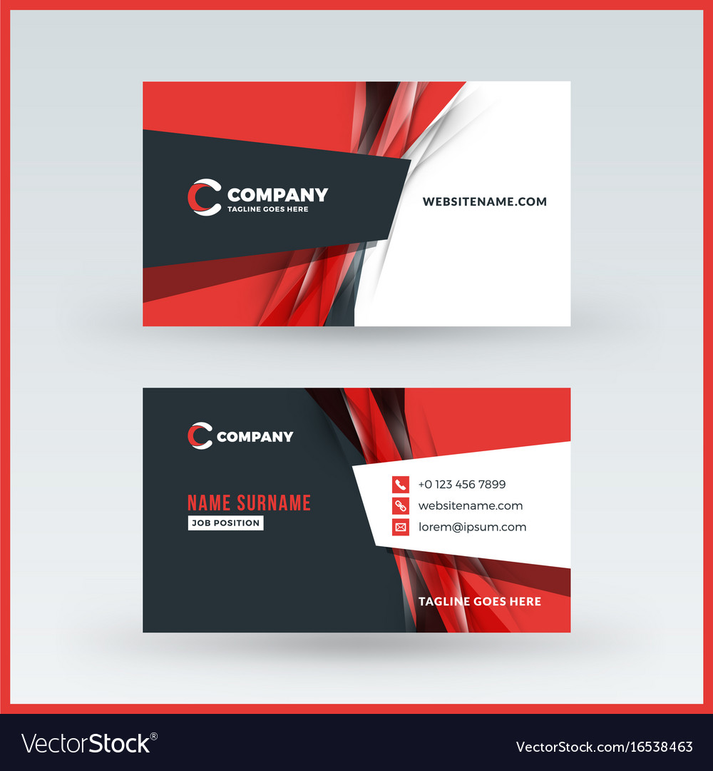 Double Sided Horizontal Business Card Template Vector Image