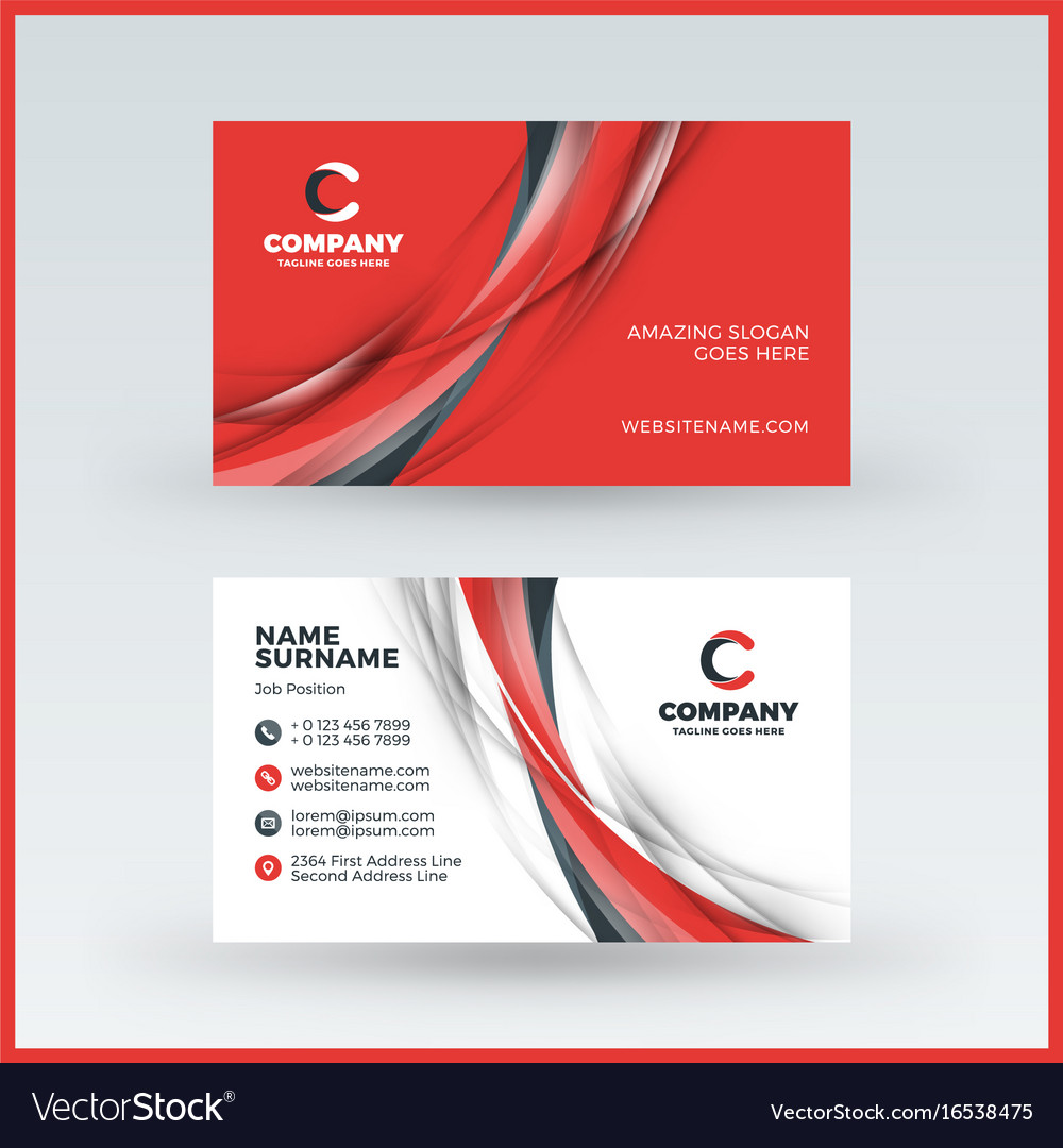 Double Sided Horizontal Business Card Template Vector Image