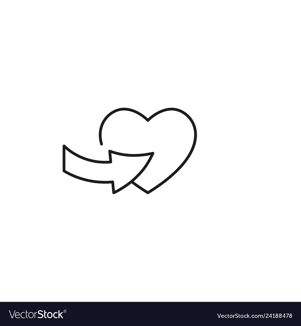 Add to wishlist line icon on white background Vector Image