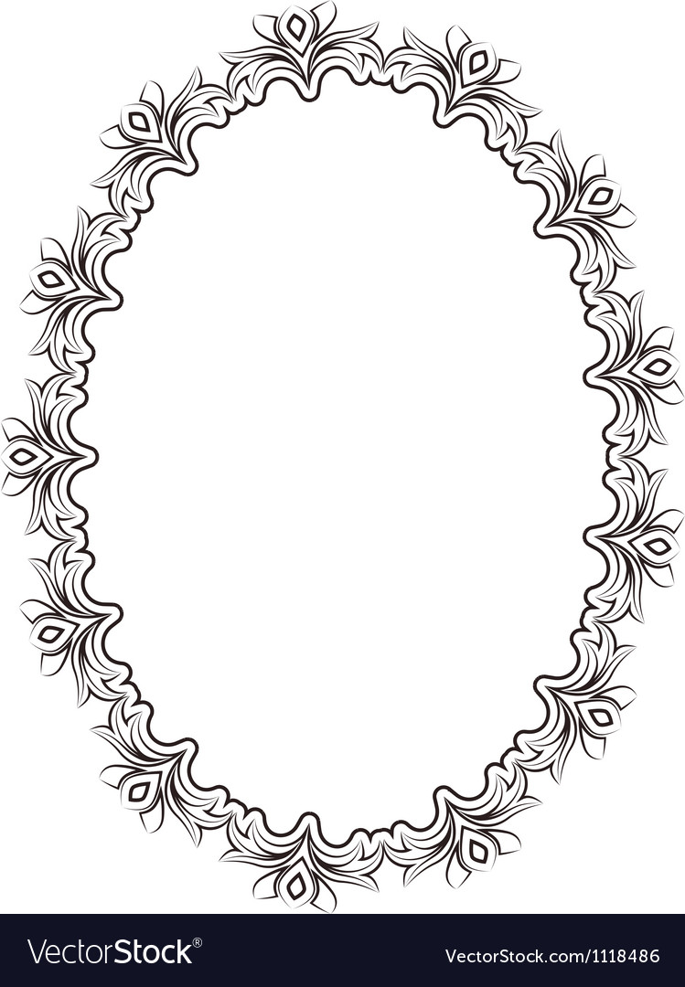 Frame oval Royalty Free Vector Image - VectorStock