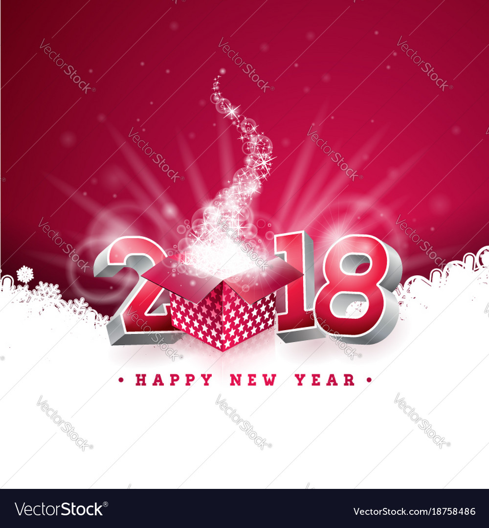 new year 2018 gift baskets happy new year 2018 with gift royalty free vector image new year 2018 gift baskets happy new year 2018 with gift royalty free vector image