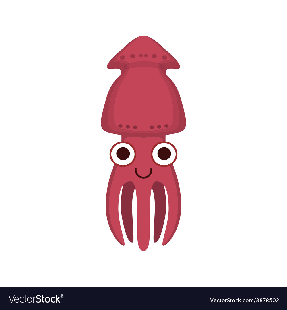 Squid Simple Cartoon Character Royalty Free Vector Image