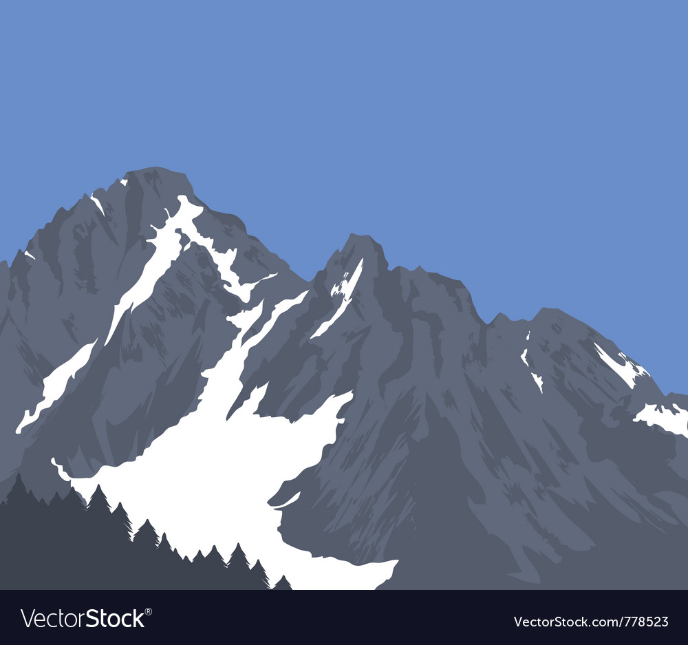 Snow capped mountains Royalty Free Vector Image