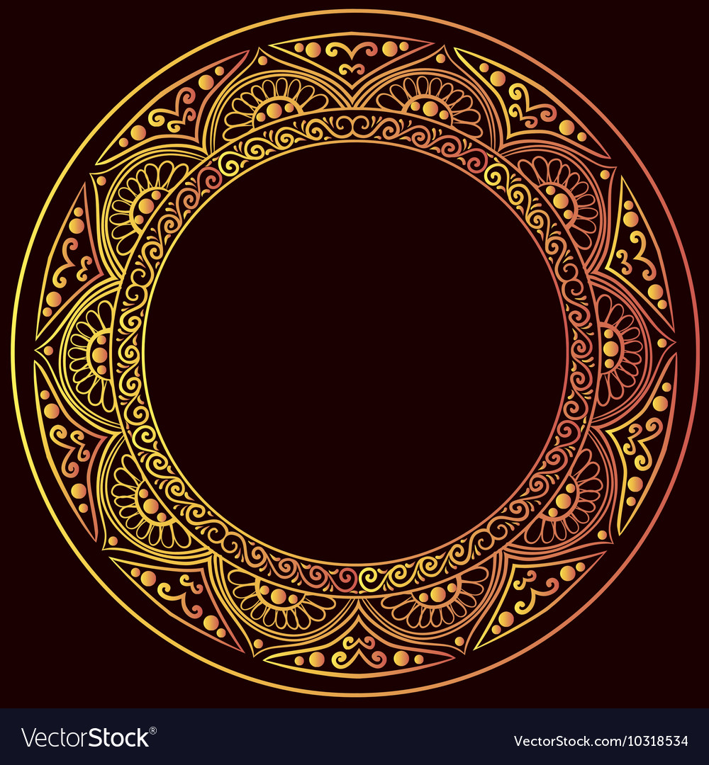 Round Gold Frame Royalty Free Vector Image Vectorstock Round Gold Frame Vector Image