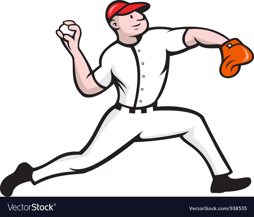 Download Baseball Pitcher Player Throwing Royalty Free Vector Image