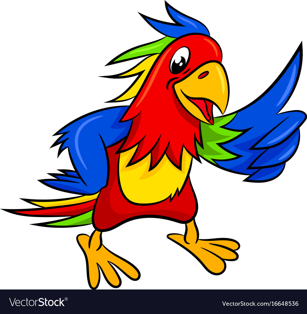 Cute cartoon parrot Royalty Free Vector Image - VectorStock