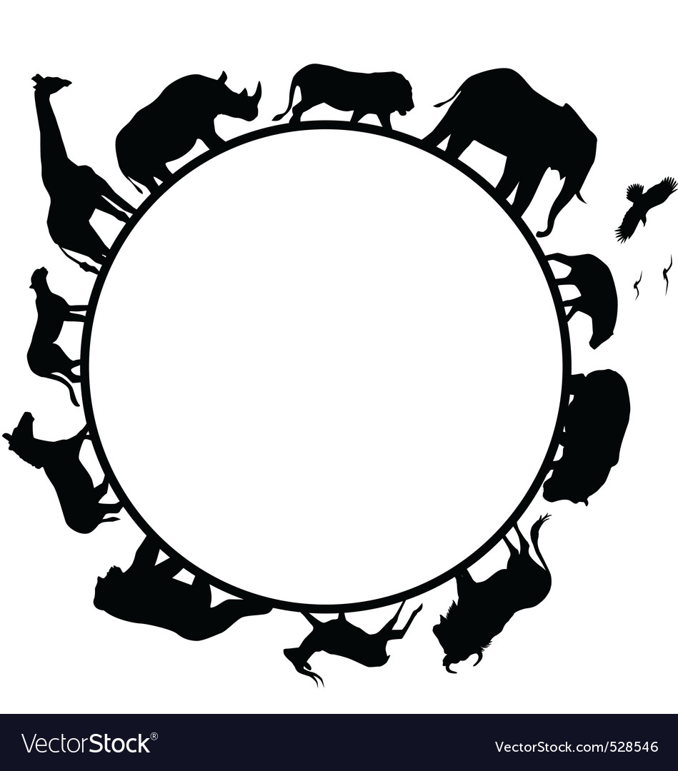 animal africa silhouette vector image
