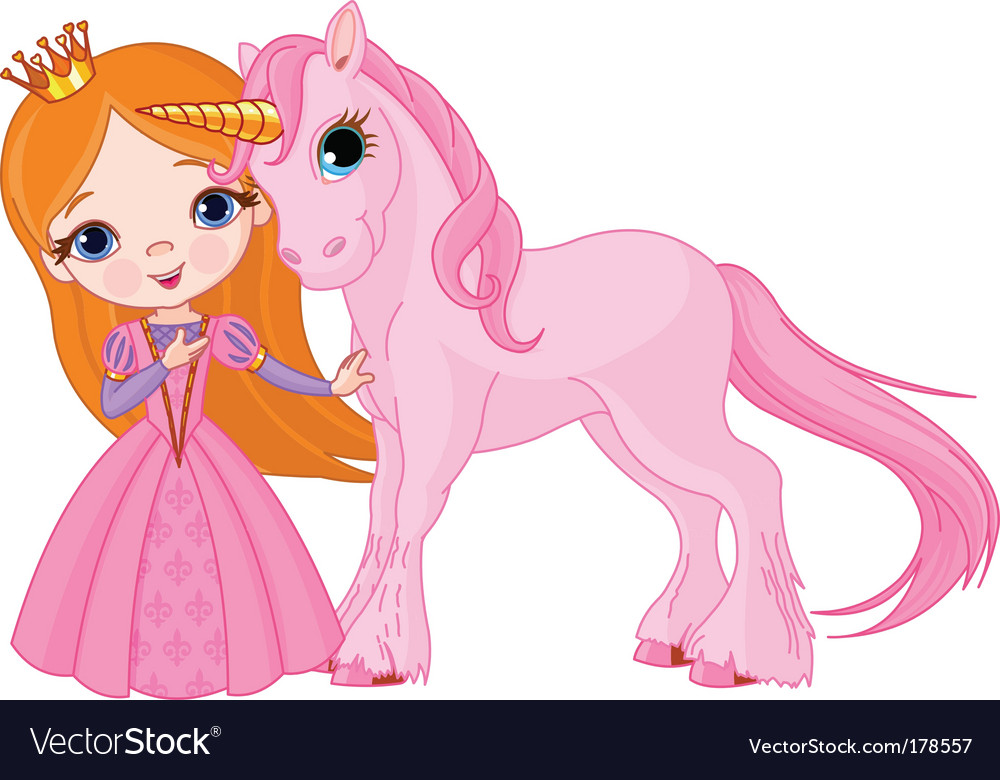 Download Princess and unicorn Royalty Free Vector Image