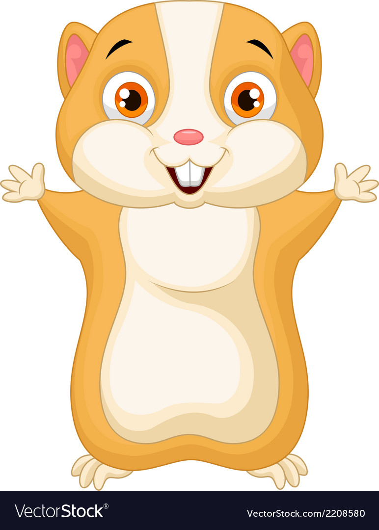 Cute hamster cartoon Royalty Free Vector Image
