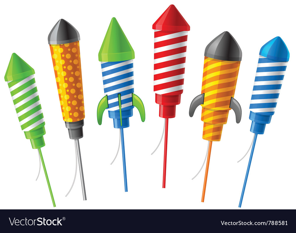 Rocket fireworks Royalty Free Vector Image - VectorStock