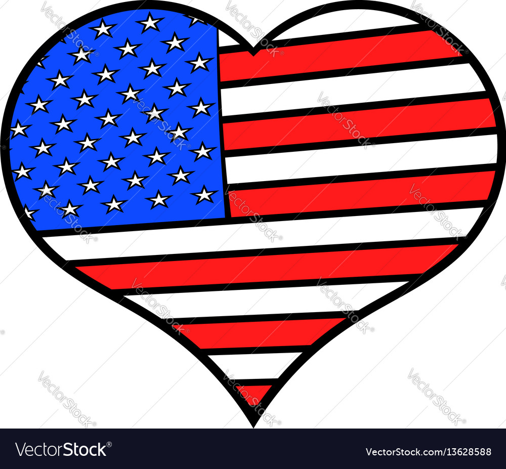 Download Heart in the usa flag colors icon cartoon Vector Image