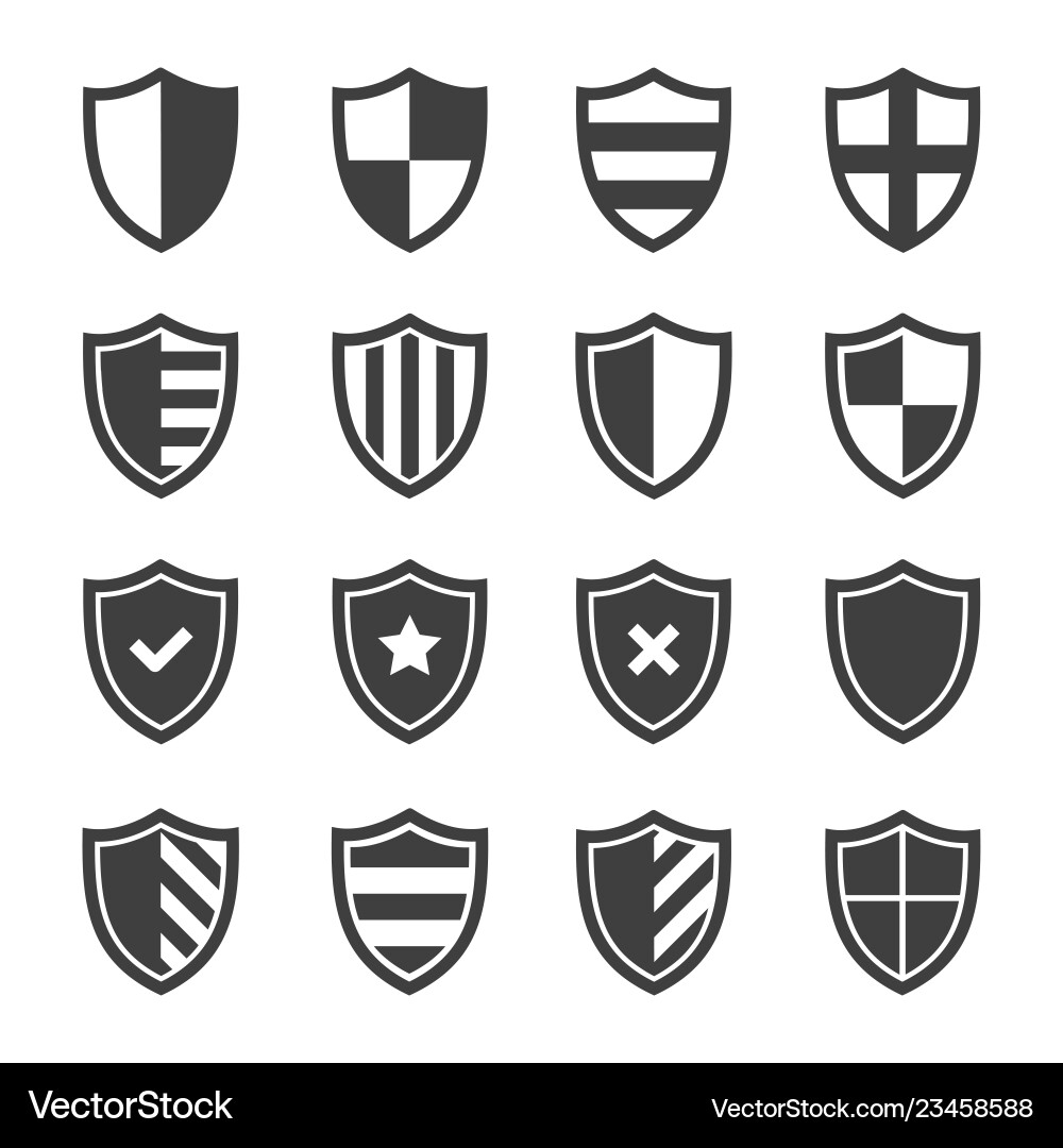 Shield set Royalty Free Vector Image - VectorStock