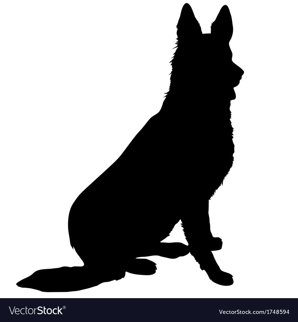 German shepherd silhouette Royalty Free Vector Image