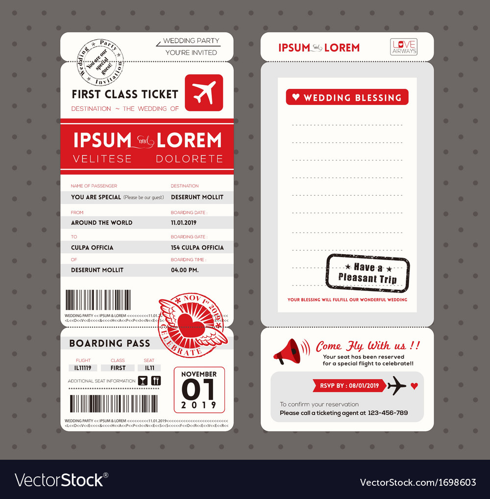 boarding pass wedding invitations