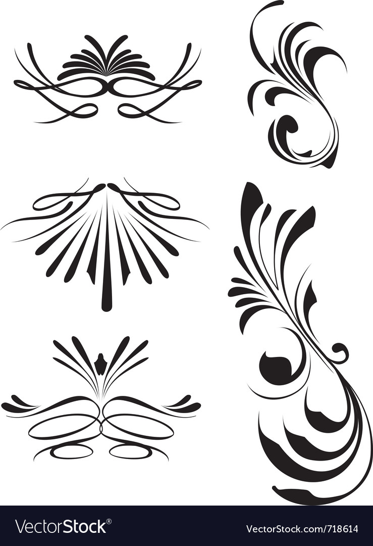 Decorative swashes Royalty Free Vector Image - VectorStock