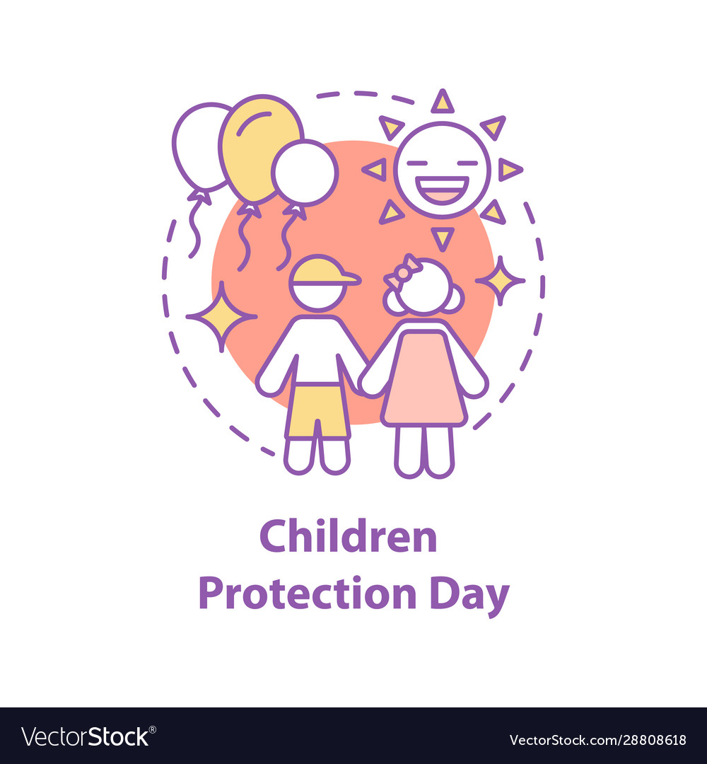 Children protection day concept icon Royalty Free Vector