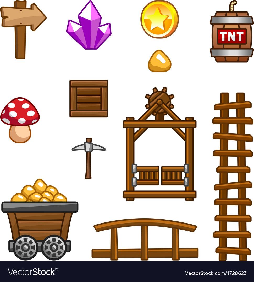 Download Gold mine assets Royalty Free Vector Image - VectorStock