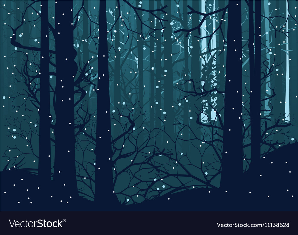 Download Snowy Winter Forest Royalty Free Vector Image - VectorStock