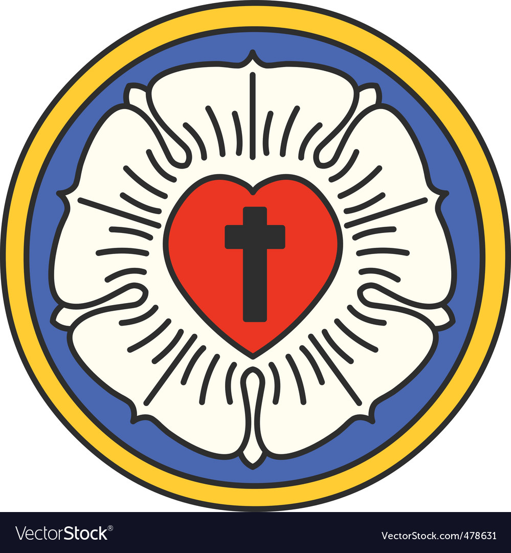Lutheran rose emblem Royalty Free Vector Image