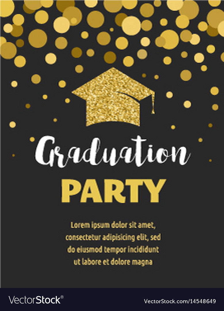 Download Graduation class of 2017 party invitations Vector Image