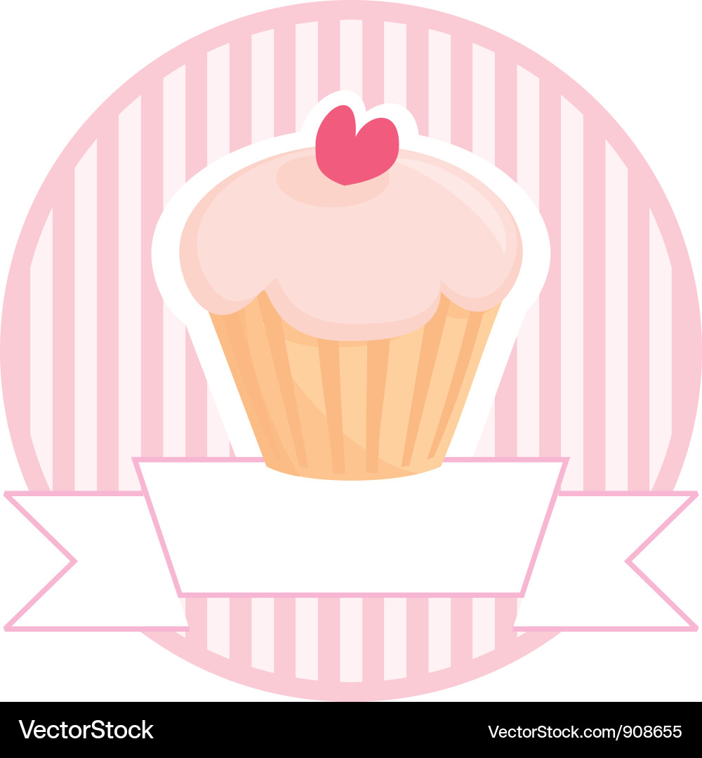 Download Cupcake button logo or wedding invitation card Vector ...