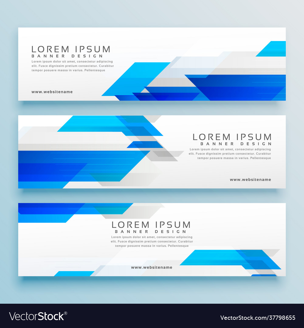 Three business style header banner design set Vector Image