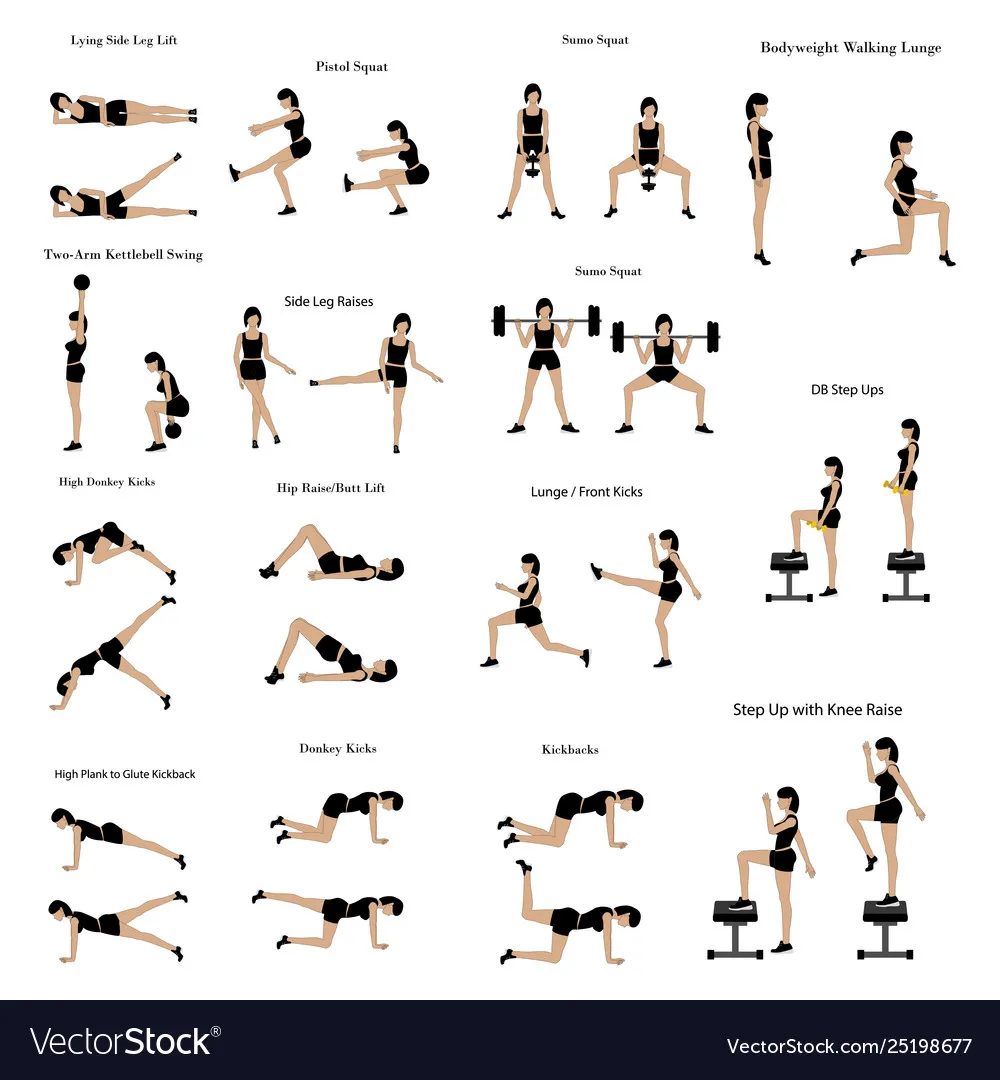 Legs workout exercise Royalty Free Vector Image