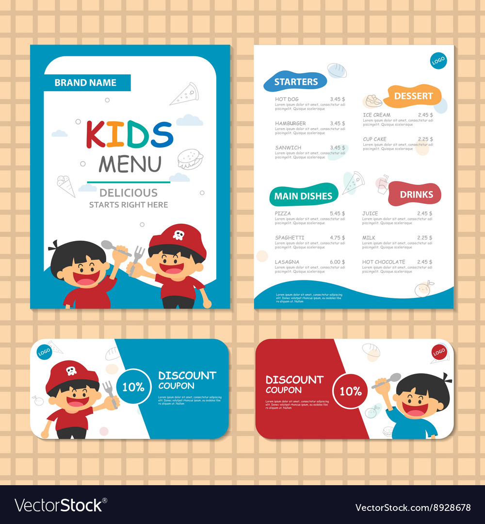 kids menu templates