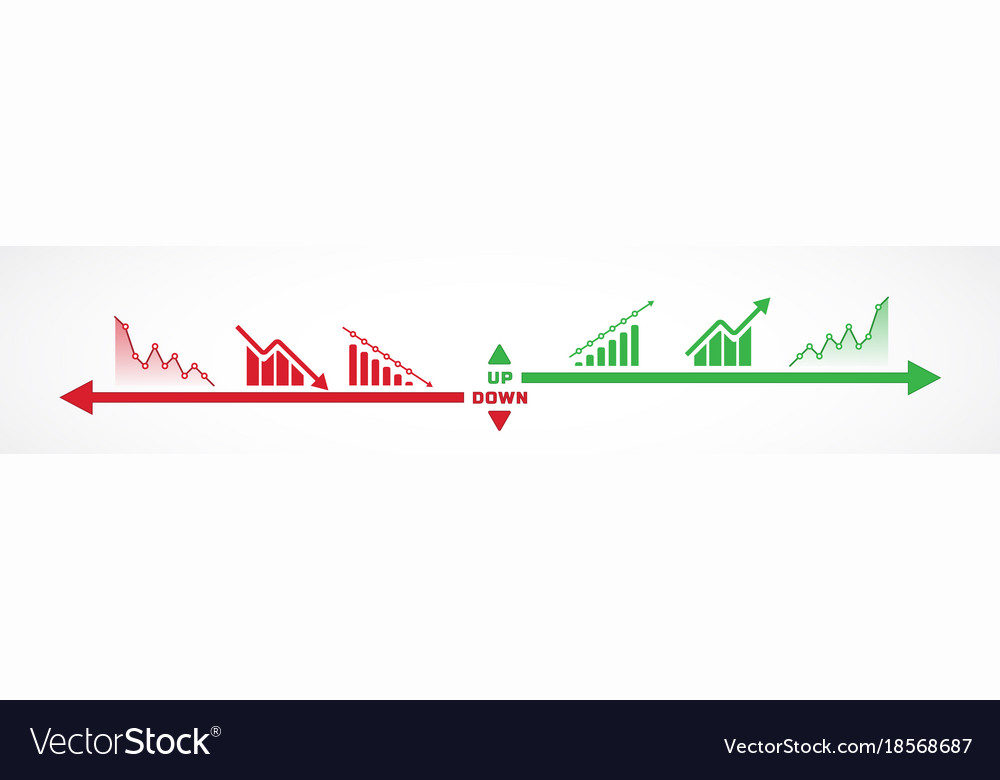horizontal design of charts icons going up and vector image charts going up